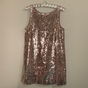 Free People Silver Sequins Mini Dress WMNS Sz 6